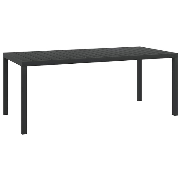 vidaXL Garden Table Black 185x90x74 cm Aluminum and WPC