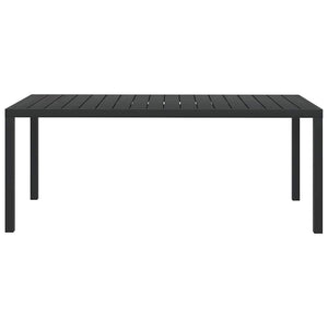 vidaXL Garden Table Black 185x90x74 cm Aluminum and WPC