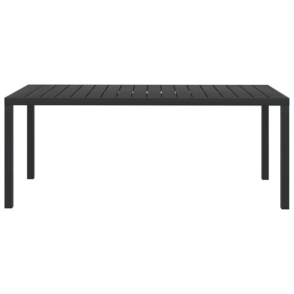 vidaXL Garden Table Black 185x90x74 cm Aluminum and WPC