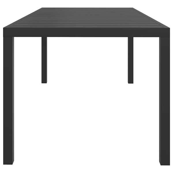 vidaXL Garden Table Black 185x90x74 cm Aluminum and WPC