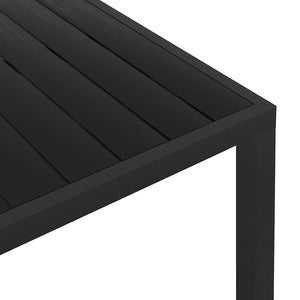 vidaXL Garden Table Black 185x90x74 cm Aluminum and WPC