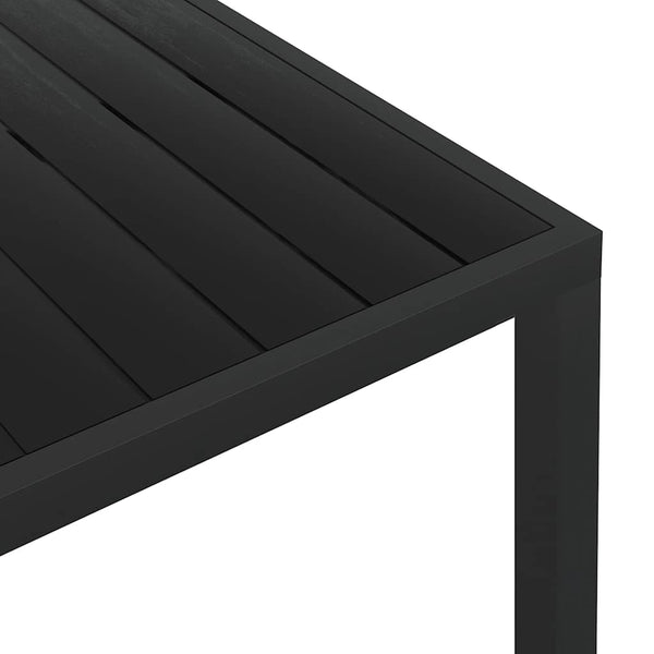vidaXL Garden Table Black 185x90x74 cm Aluminum and WPC