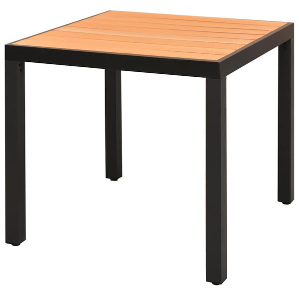 vidaXL Garden Table Brown 80x80x74 cm Aluminum and WPC