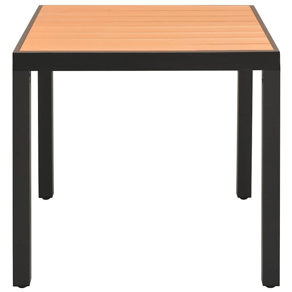 vidaXL Garden Table Brown 80x80x74 cm Aluminum and WPC