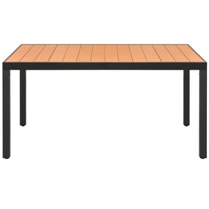vidaXL Garden Table Brown 150x90x74 cm Aluminum and WPC