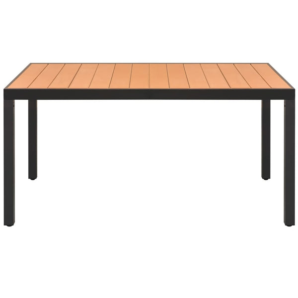 vidaXL Garden Table Brown 150x90x74 cm Aluminum and WPC