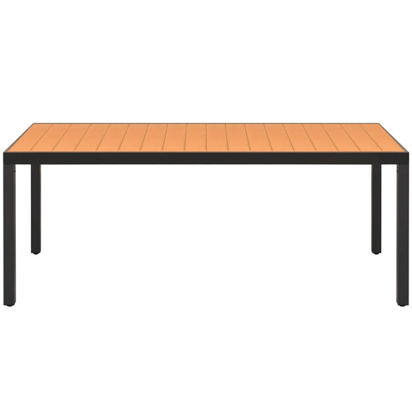 vidaXL Garden Table Brown 185x90x74 cm Aluminum and WPC