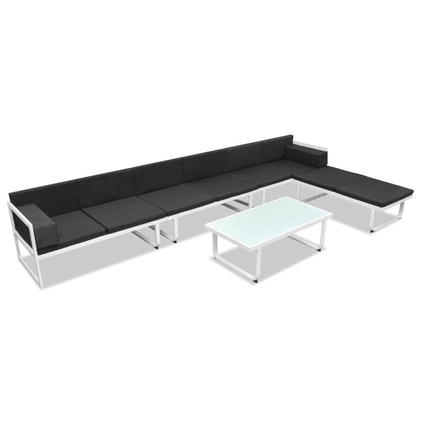 vidaXL 5-piece Garden Lounge Set Textilene Aluminium Black