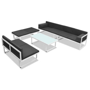 vidaXL 5-piece Garden Lounge Set Textilene Aluminium Black