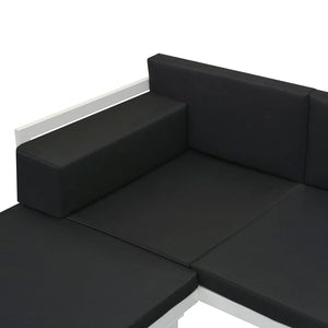 vidaXL 5-piece Garden Lounge Set Textilene Aluminium Black