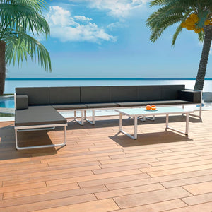 vidaXL 5-piece Garden Lounge Set Textilene Aluminium Black