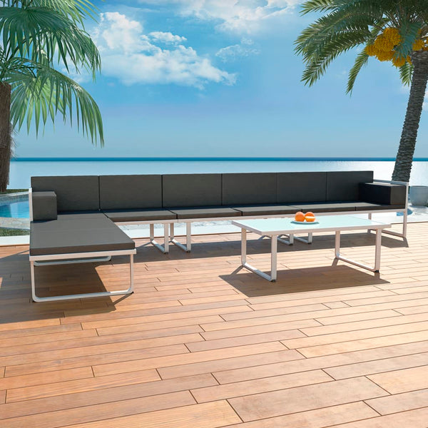 vidaXL 5-piece Garden Lounge Set Textilene Aluminium Black