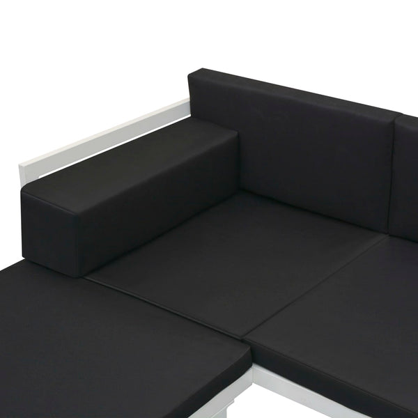 vidaXL 4-Piece Garden Lounge Set with Cushions Aluminum Black