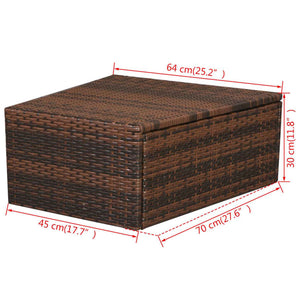 vidaXL 10-Piece Garden Lounge Set with Cushions Poly Rattan Brown