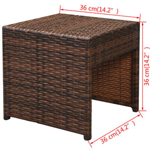 vidaXL 10-Piece Garden Lounge Set with Cushions Poly Rattan Brown