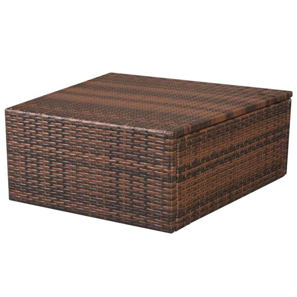 vidaXL 10-Piece Garden Lounge Set with Cushions Poly Rattan Brown
