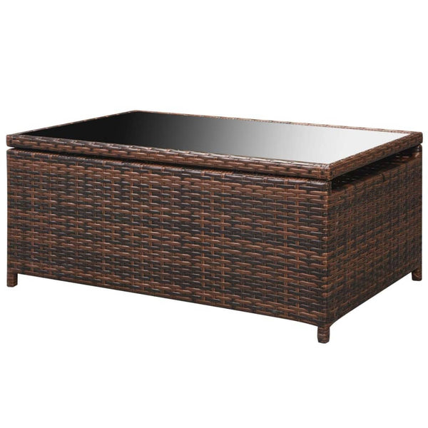 vidaXL 10-Piece Garden Lounge Set with Cushions Poly Rattan Brown