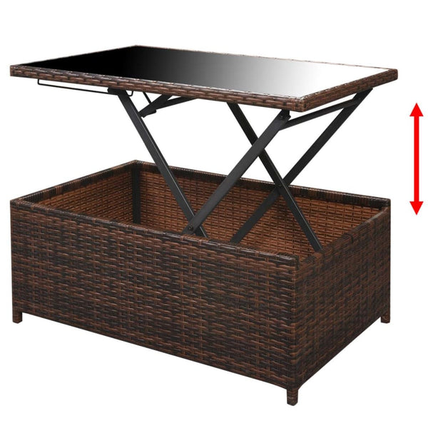 vidaXL 10-Piece Garden Lounge Set with Cushions Poly Rattan Brown