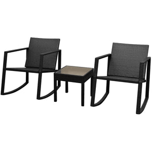 vidaXL 3-Piece Bistro Set Poly Rattan Black
