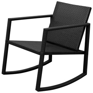 vidaXL 3-Piece Bistro Set Poly Rattan Black