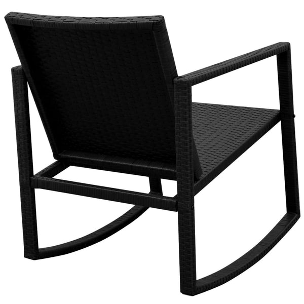 vidaXL 3-Piece Bistro Set Poly Rattan Black