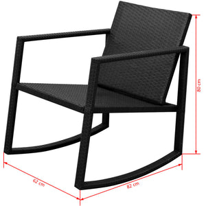 vidaXL 3-Piece Bistro Set Poly Rattan Black