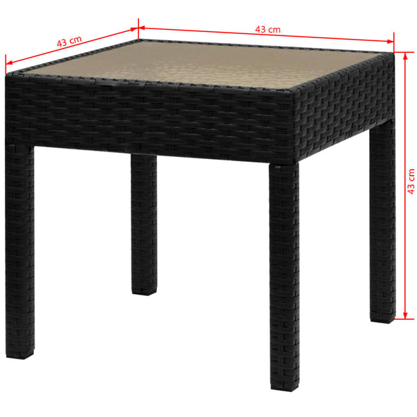 vidaXL 3-Piece Bistro Set Poly Rattan Black