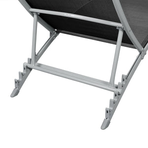 vidaXL Sun Lounger Steel and Textilene Black