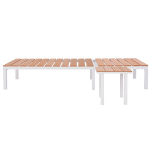 vidaXL Sun Lounger with Table Aluminum WPC White and Brown