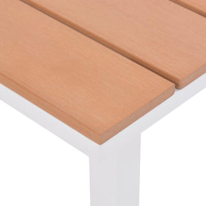 vidaXL Sun Lounger with Table Aluminum WPC White and Brown