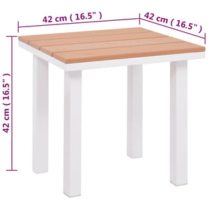 vidaXL Sun Lounger with Table Aluminum WPC White and Brown