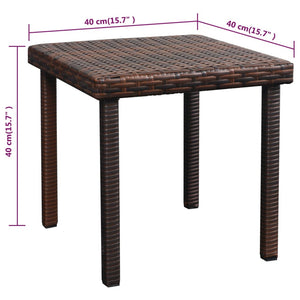 vidaXL Sun Lounger with Cushion & Table Poly Rattan Brown