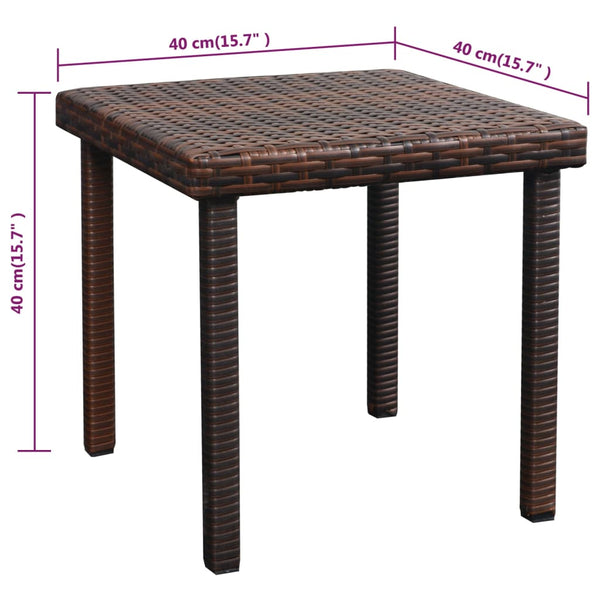 vidaXL Sun Lounger with Cushion & Table Poly Rattan Brown