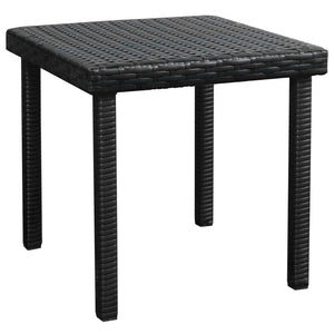 vidaXL Sun Lounger with Cushion & Table Poly Rattan Black