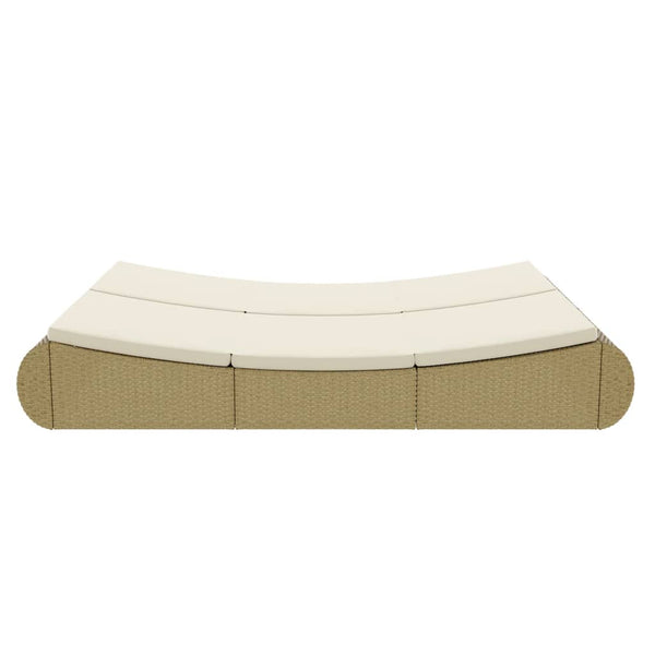 vidaXL Outdoor Poly Rattan Sun Lounger Beige