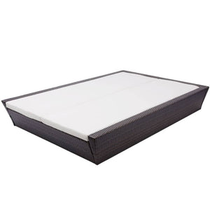 vidaXL Outdoor Lounge Bed with Cushions Poly Rattan Brown