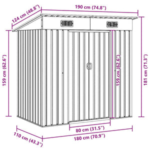 vidaXL Garden Shed Green Metal
