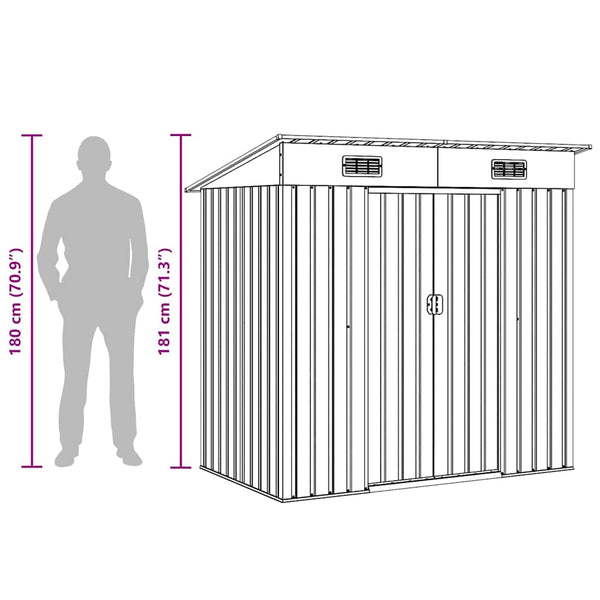 vidaXL Garden Shed Green Metal