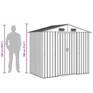 vidaXL Garden Shed Green Metal 204 x 132 x 186 cm