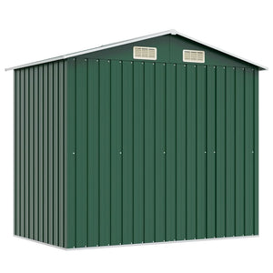 vidaXL Garden Shed Green Metal 204 x 132 x 186 cm