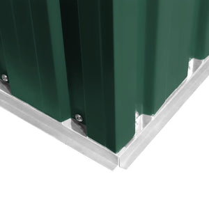 vidaXL Garden Shed Green Metal 204 x 132 x 186 cm