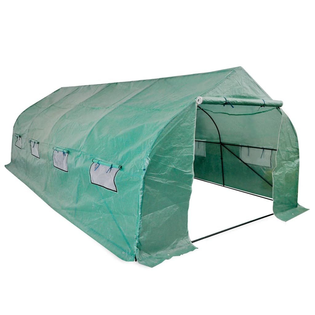 vidaXL Polytunnel Greenhouse Walk-in & Mobile Steel Frame 18 m²