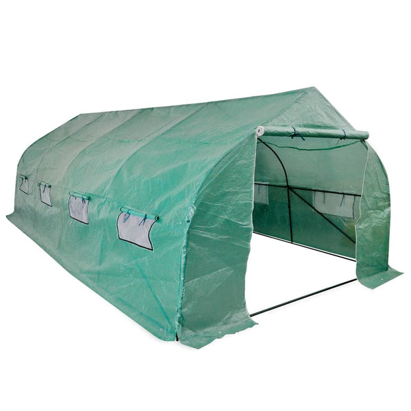 vidaXL Polytunnel Greenhouse Walk-in & Mobile Steel Frame 18 m²