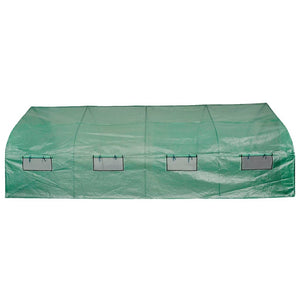 vidaXL Polytunnel Greenhouse Walk-in & Mobile Steel Frame 18 m²