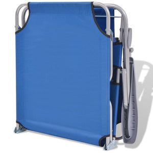 vidaXL Sun Lounger with Sunshade Steel Blue