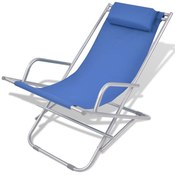vidaXL Sun Loungers 2 pcs Steel Blue