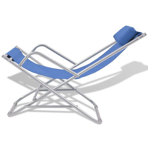 vidaXL Sun Loungers 2 pcs Steel Blue