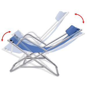 vidaXL Sun Loungers 2 pcs Steel Blue