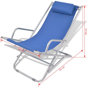 vidaXL Sun Loungers 2 pcs Steel Blue