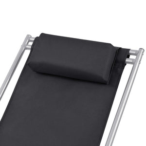 vidaXL Sun Loungers 2 pcs Steel Black